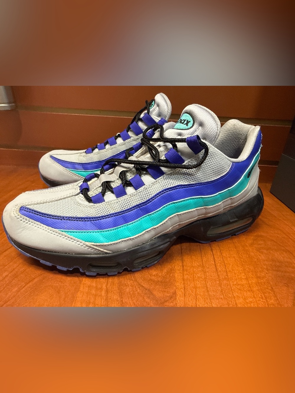Nike Air Max 95 Gray Purple Aqua Sneakers Men’s Size 11 - Picture 4 of 7